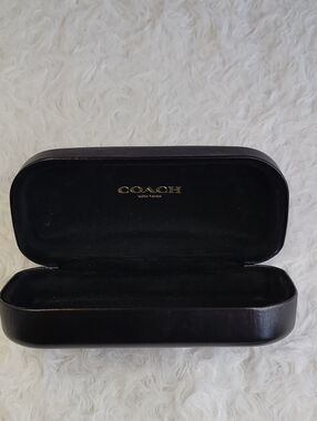 Coach Black Sunglasses Case with Gold Logo